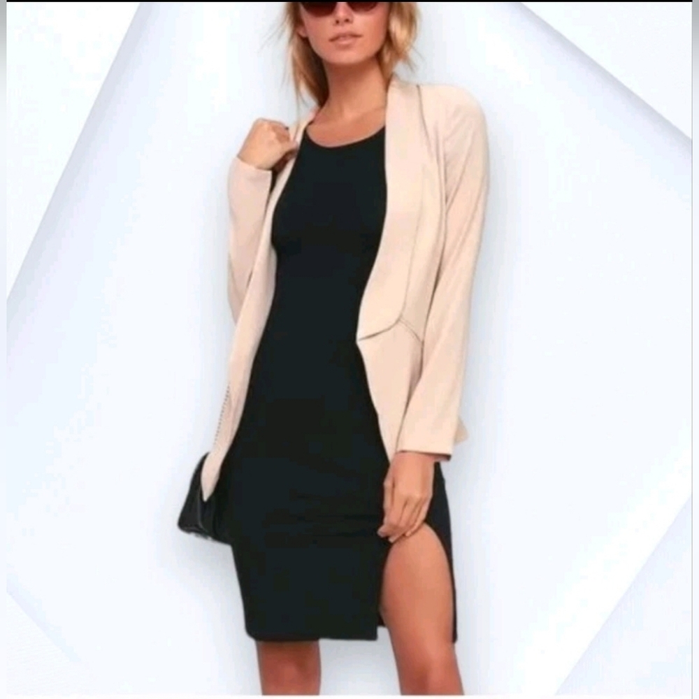 Lulus Lightweight Miss Punctuality Taupe Blazer Sz S